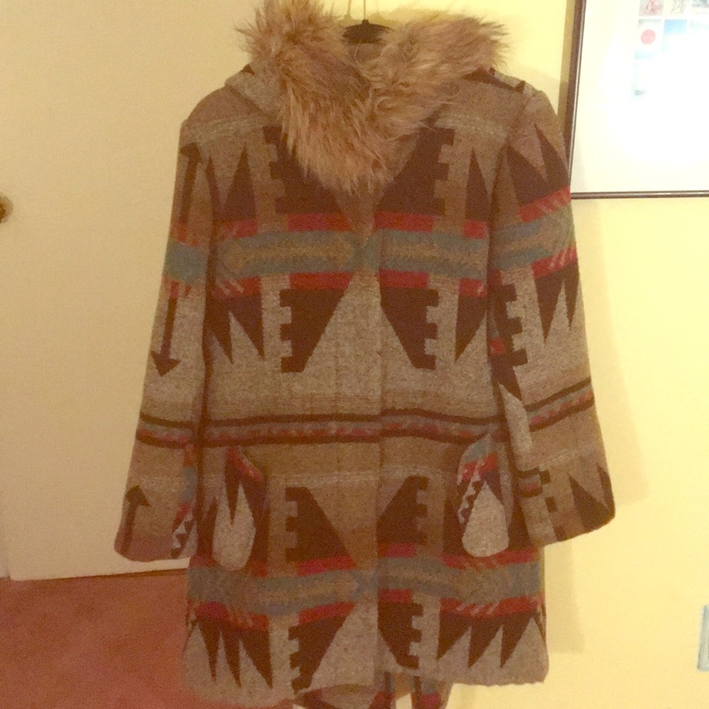 BB Dakota Tribal Wool Blend Winter Coat